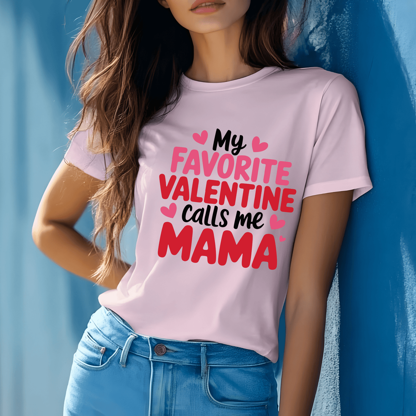 Ink and Charms Designs Sweatshirt T-shirt / Pink / S My Valentine Calls me Mama T-shirt, Sweatshirt