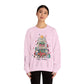 Personalized Teacher Christmas Crewneck Sweatshirt - Christmas Tree and Pencils Design