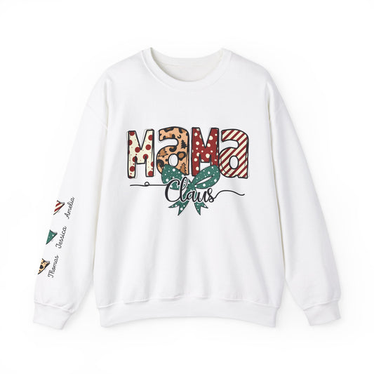 Crewneck Sweatshirt Mama Clause Design with Kids' Names