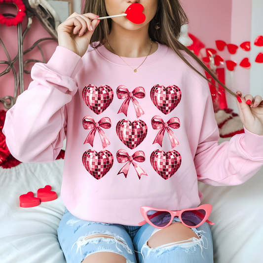 Glitter Bows and Hearts Valentine’s Day Sweatshirt