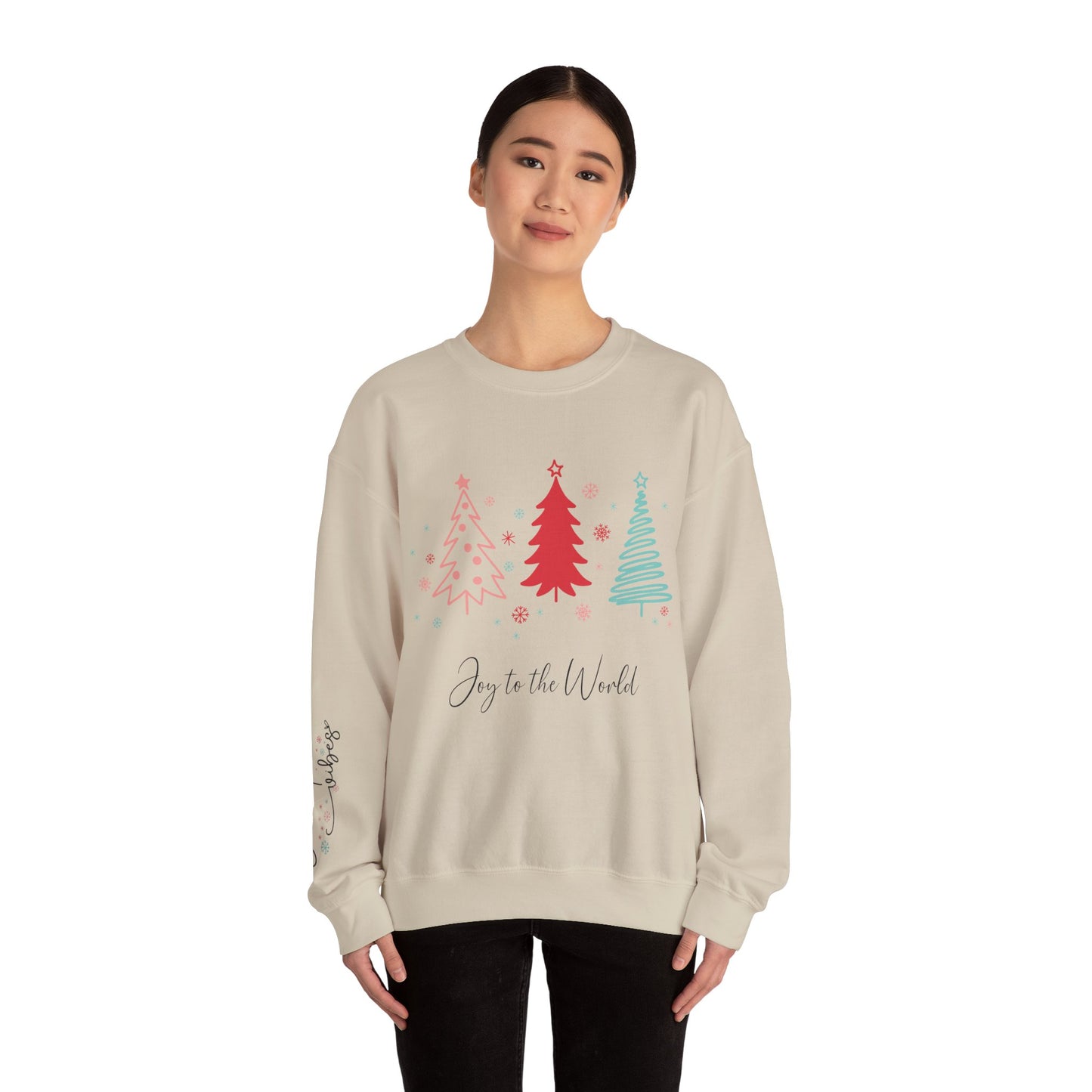 Christmas Joy Unisex Sweatshirt with Sleeve Print