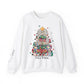 Personalized Teacher Christmas Crewneck Sweatshirt - Christmas Tree and Pencils Design