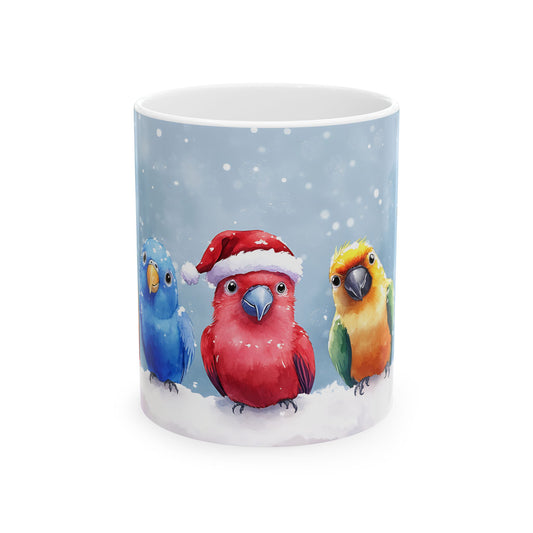 Christmas Birds Ceramic Mug