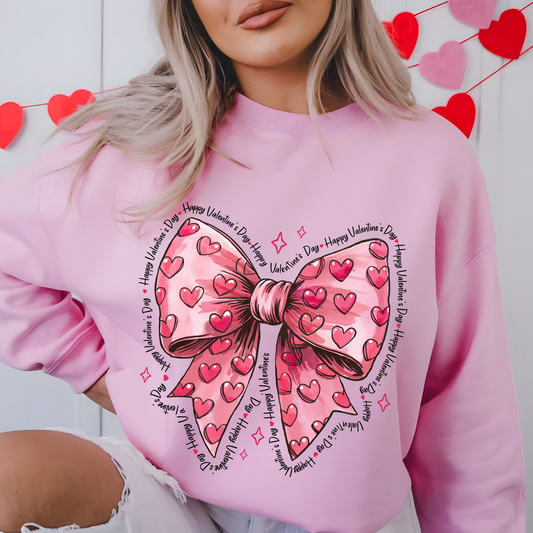 Bow and Hearts Valentine’s Day Sweatshirt