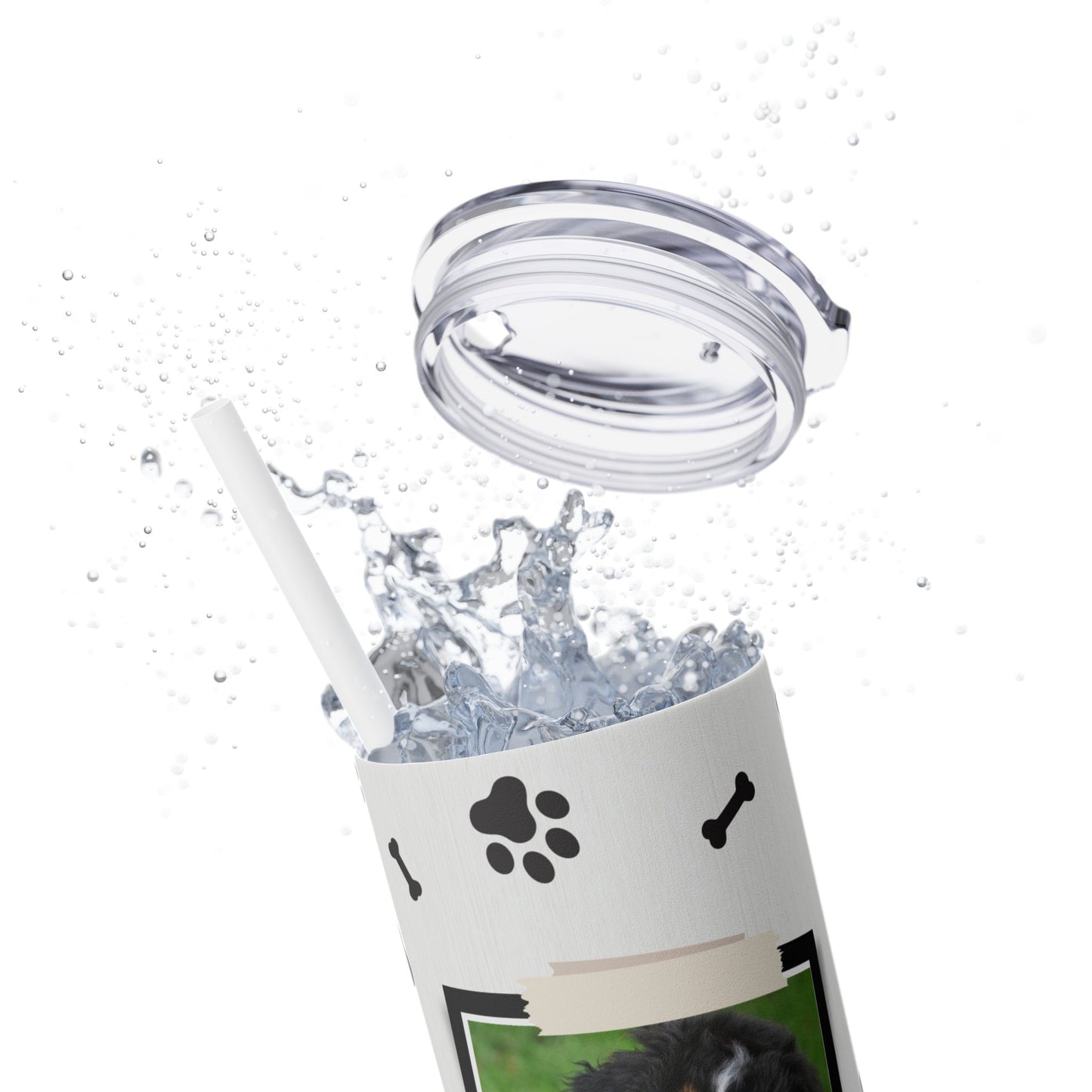 Dog lovers Skinny Tumbler with Straw, 20oz