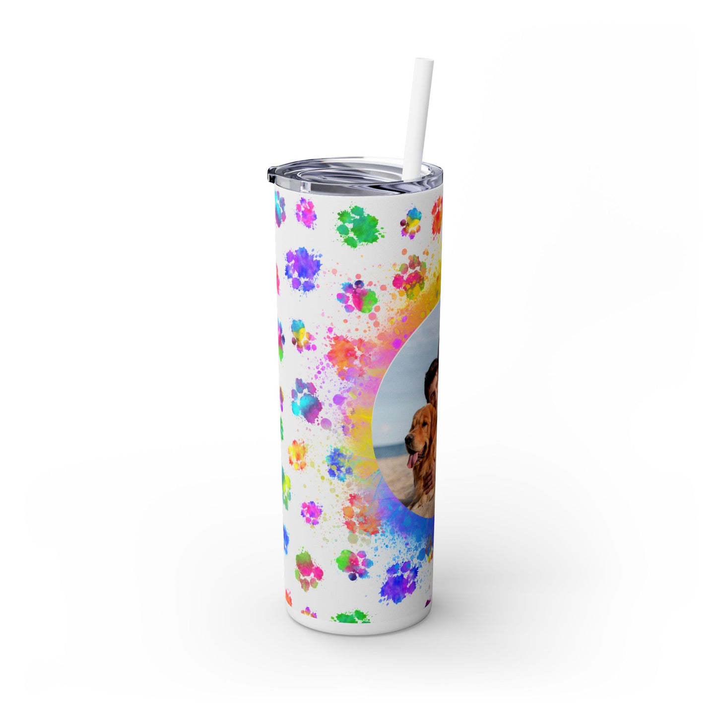 Dog lovers Skinny Tumbler with Straw, 20oz