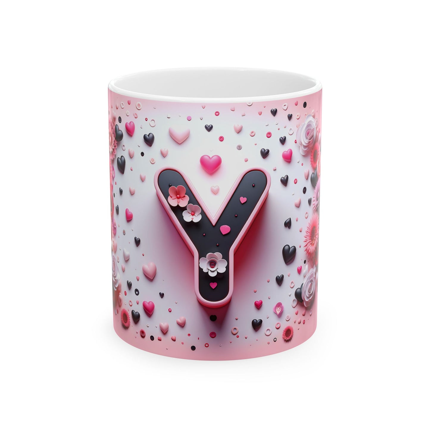 🌸 Personalized Floral Letter Mug 🌸, (11oz, 15oz)