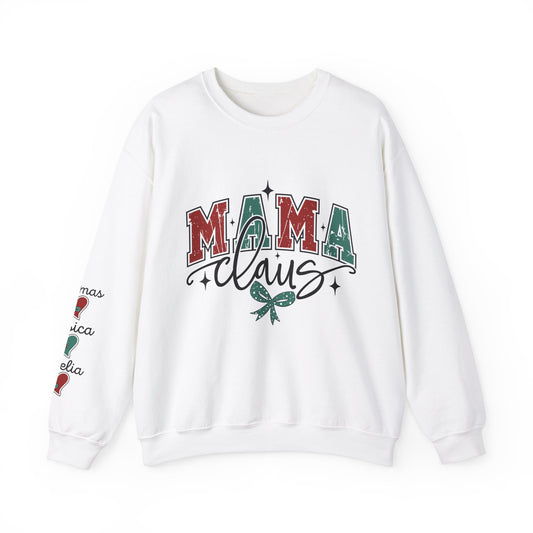 Crewneck Sweatshirt Mama Clause Design with Kids' Names