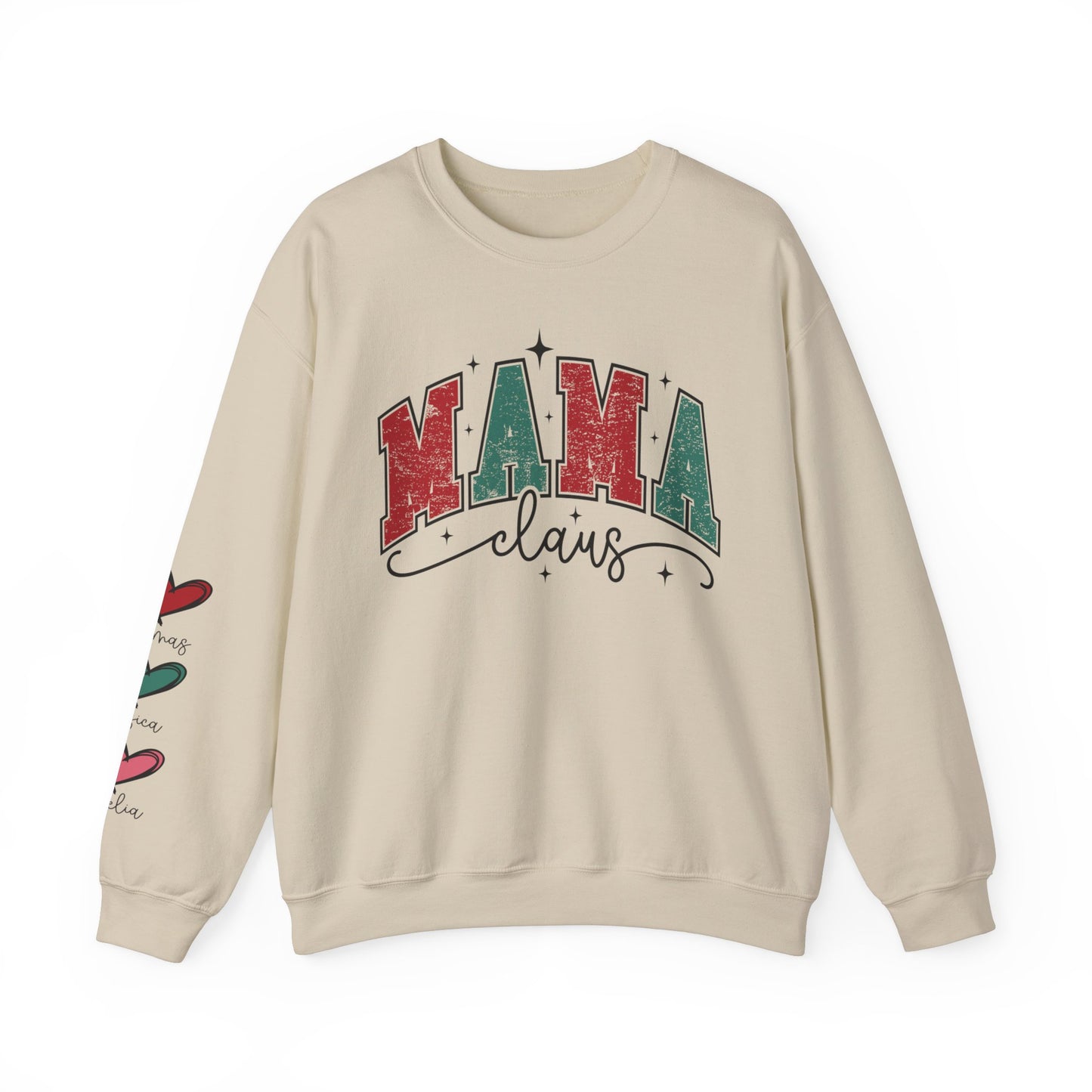 Crewneck Sweatshirt Mama Clause Design with Kids' Names