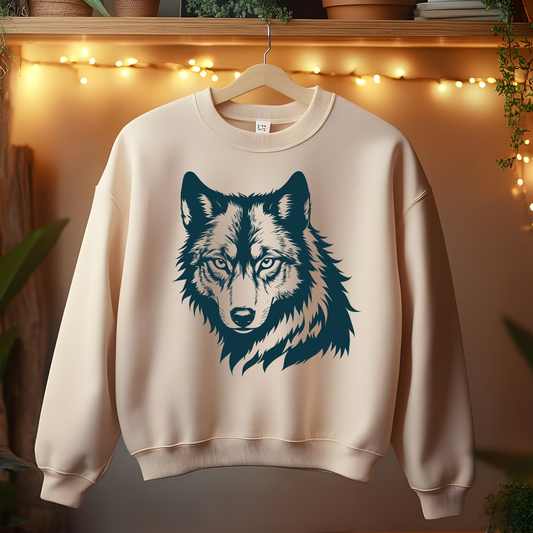 Fierce and Majestic Wolf Head Design