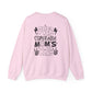 Crewneck Sweatshirt Overstimulated Moms Club Side Front and Back Design