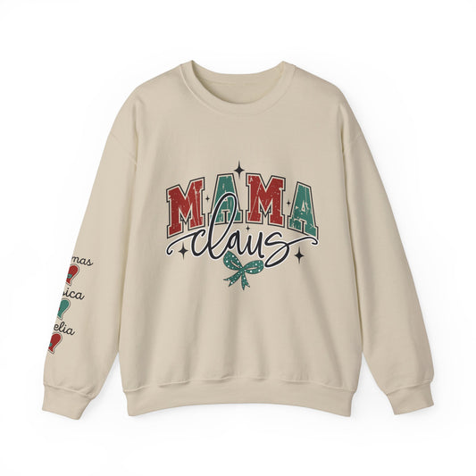 Crewneck Sweatshirt Mama Clause Design with Kids' Names