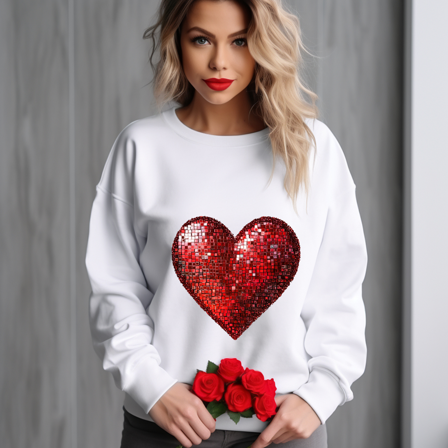 Glitter Heart Valentine’s Day Sweatshirt