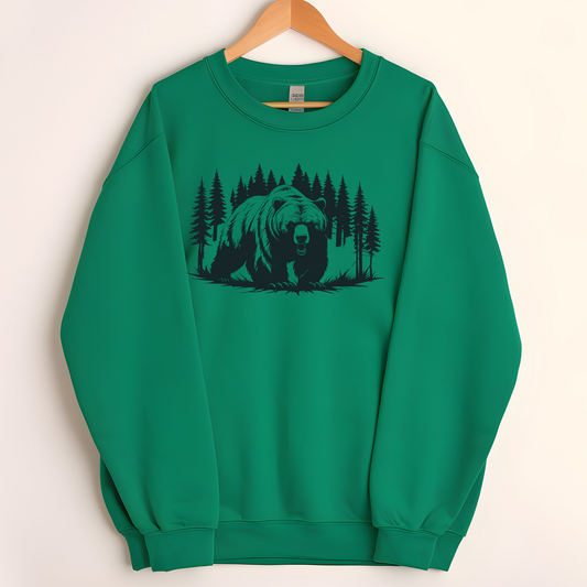 Majestic Bear Walking in Forest Sweatshirt