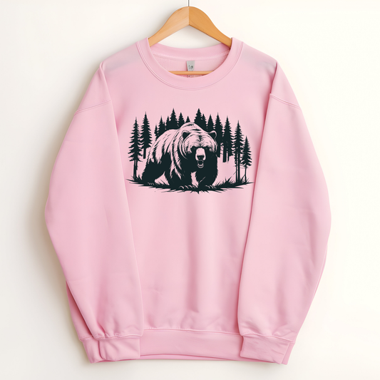 Majestic Bear Walking in Forest Sweatshirt