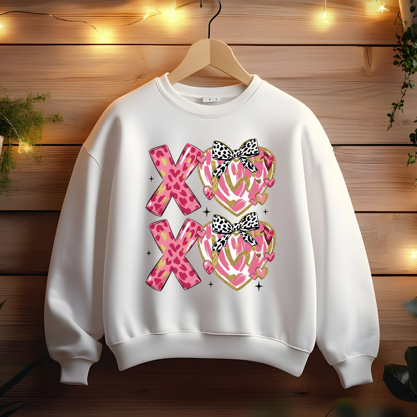 X O Hugs and Kisses Design with Hearts  Sweatshirt