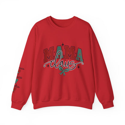 Crewneck Sweatshirt Mama Clause Design with Kids' Names