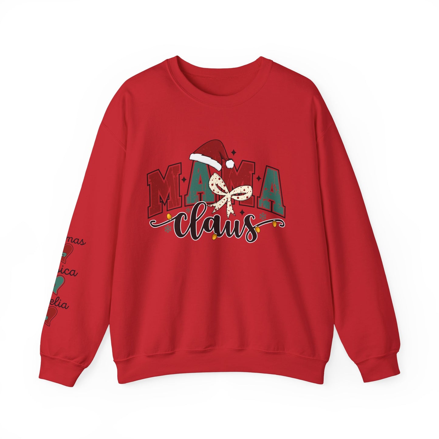 Crewneck Sweatshirt Mama Clause Design with Kids' Names