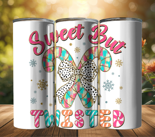 Sweet but Twisted Christmas Candy Canes Design -  20oz Straight Skinny Tumbler