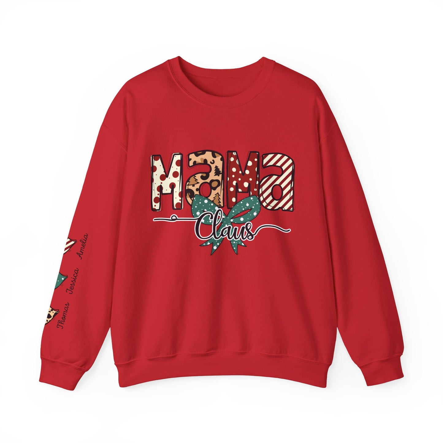 Crewneck Sweatshirt Mama Clause Design with Kids' Names