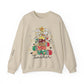 Teacher Christmas Crewneck Sweatshirt - Christmas Tree and Pencils Design