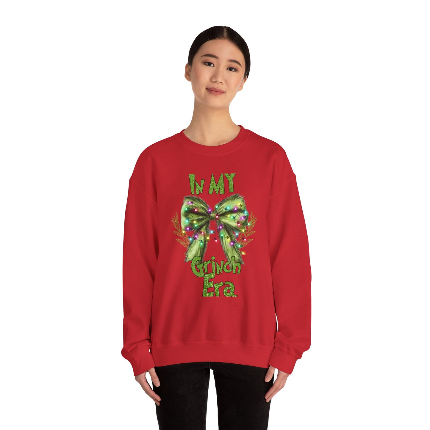 Grinch bow sweatshirt