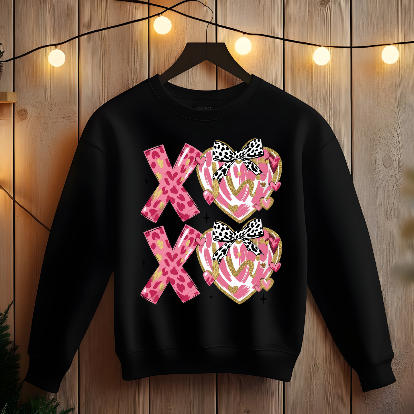 X O Hugs and Kisses Design with Hearts  Sweatshirt