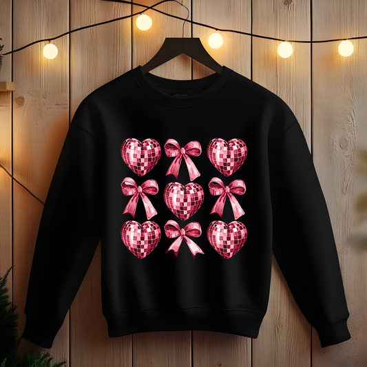 Glitter Bows and Hearts Valentine’s Day Sweatshirt