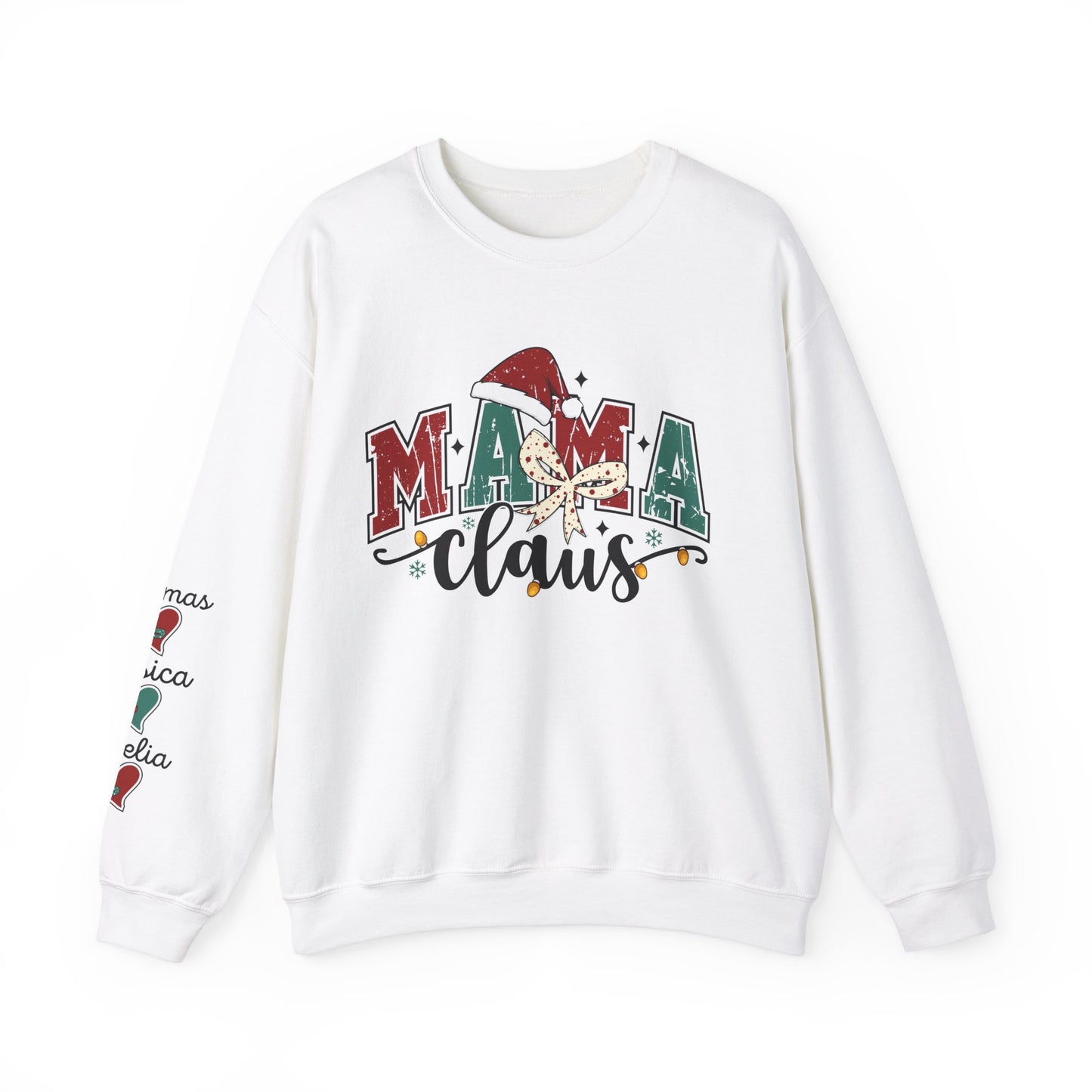 Crewneck Sweatshirt Mama Clause Design with Kids' Names