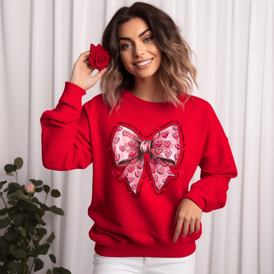 Bow and Hearts Valentine’s Day Sweatshirt