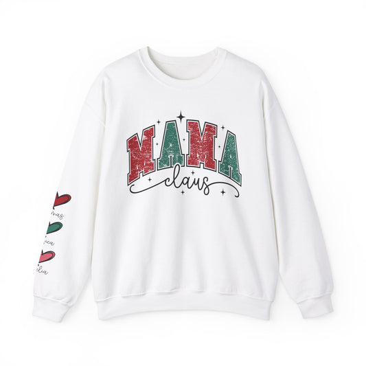 Crewneck Sweatshirt Mama Clause Design with Kids' Names