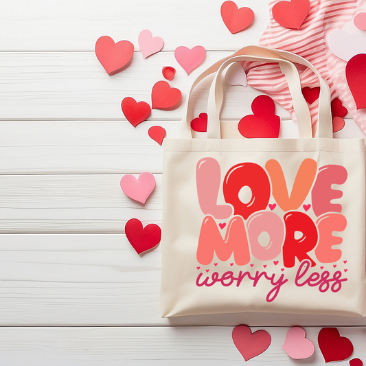 Love More, Worry Less Tote Bag