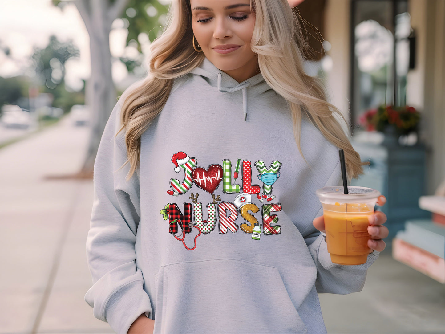 Christmas Jolly Nurse Hoodie