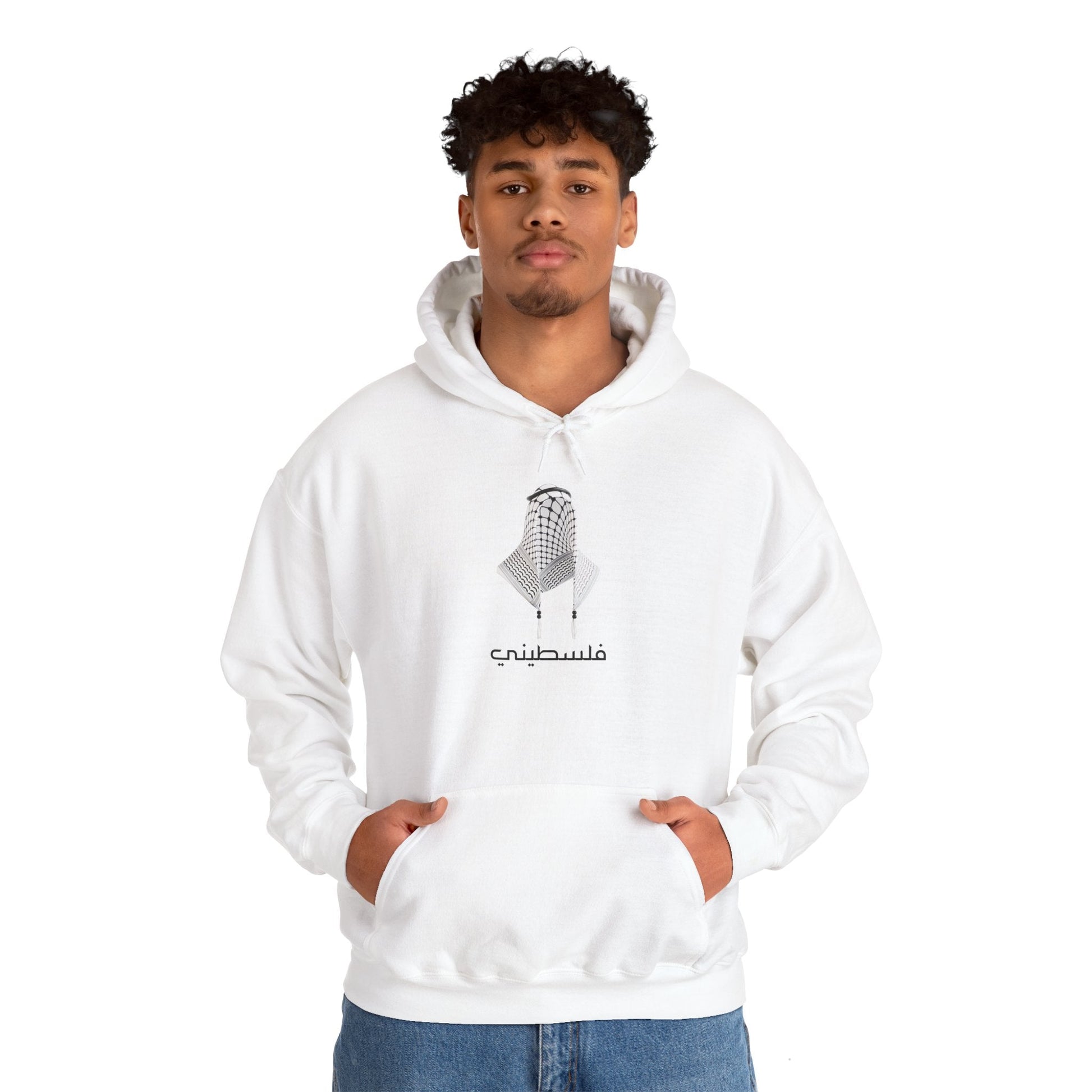 Printify Hoodies S / White Palestinian Kofeyeh Hoodie