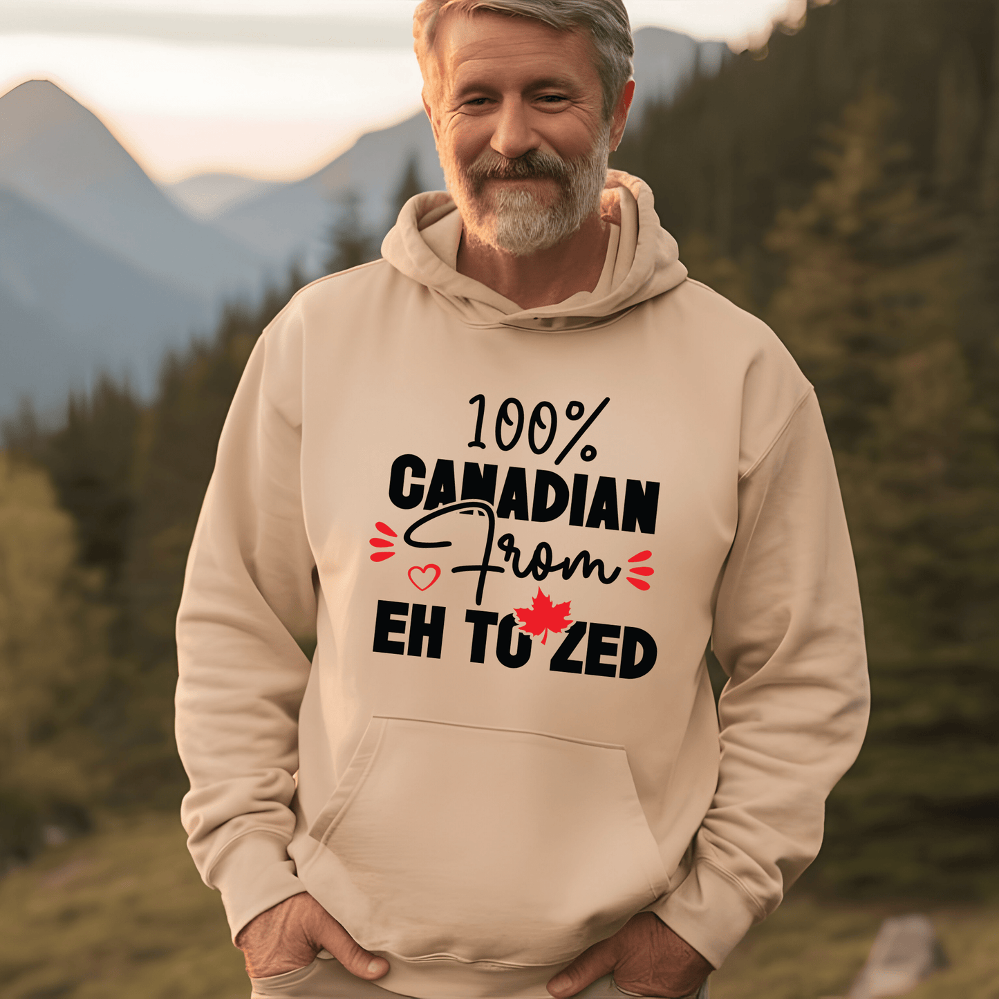 Ink and Charms Designs Sweatshirt Proudly Canadian Collection: 100% CANADIAN FROM EH TO ZED - Wear Your Unmistakable Pride!