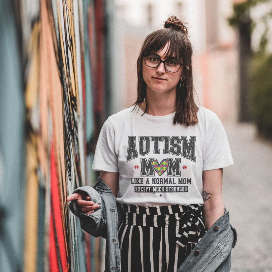 Ink and Charms Designs T-Shirt Autism Mom Tee - Much Stronger Design