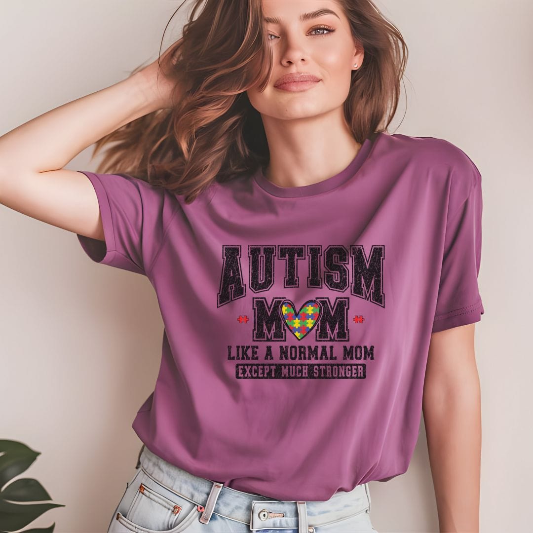 Ink and Charms Designs T-Shirt Autism Mom Tee - Much Stronger Design