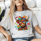 Ink and Charms Designs T-Shirt Empowering Minds - Autism Highland Cow design